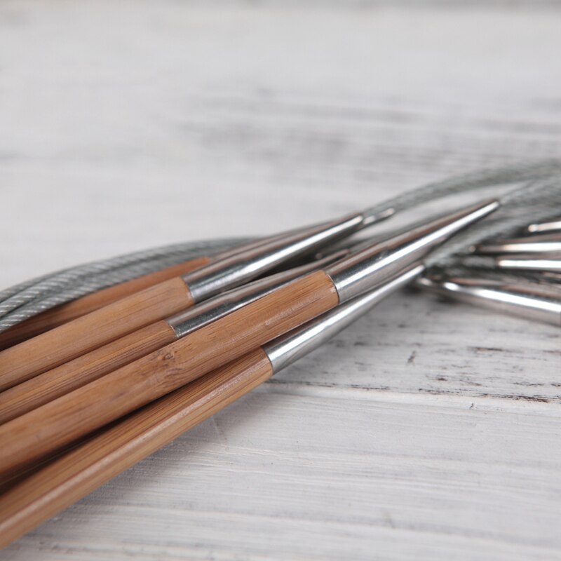 80cm Length Circular Needle Carbonized Rod Needle Bamboo Loop Needle Set Needle Wool Needle Handmade DIY