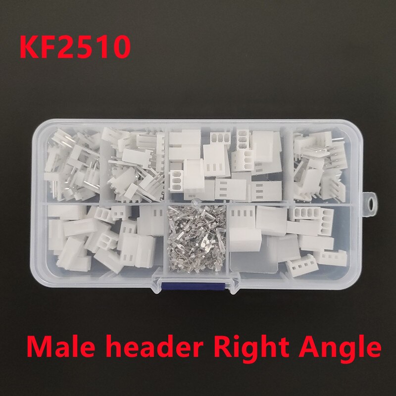 50 Sets KF2510 Haakse Kit In Doos 2 P 3 P 4 P 2.54 Mm Toonhoogte Terminal/Behuizing /Pin Header Connectors Adapter Kits