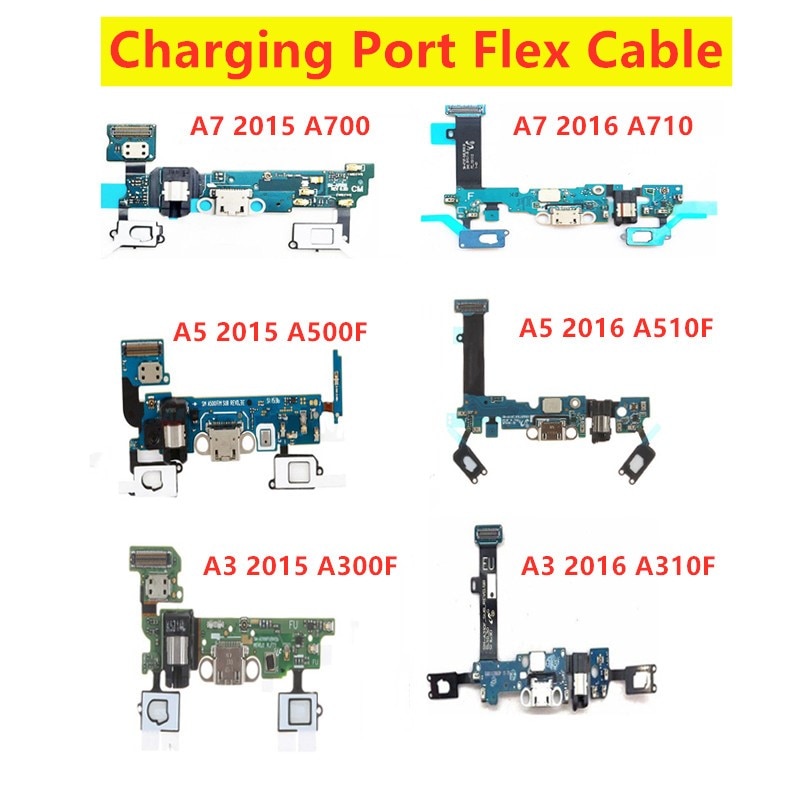 Aaa Usb Opladen Flex Kabel Met Microfoon Voor Samsung Galaxy A5 SM-A510F A500F A3 A300F A7 A700F Charger Port lint