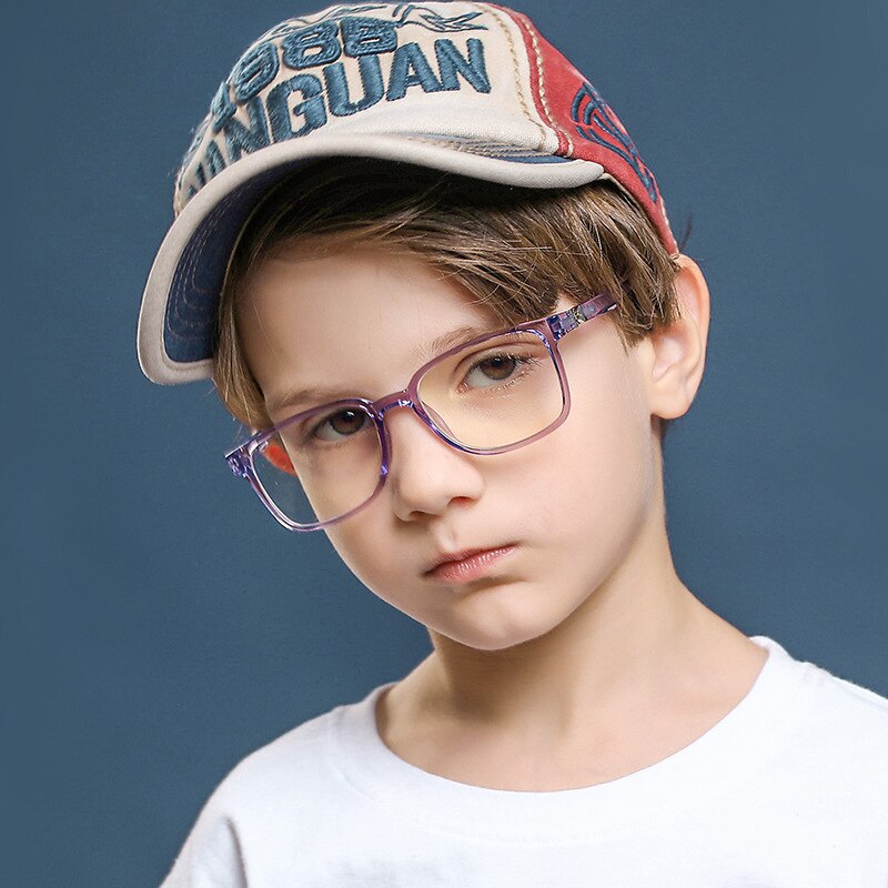 Blue Light Glasses Children Blocking Computer Eyeglasses Kids Girls Transparent TR90 Soft Silicone Frame UV400