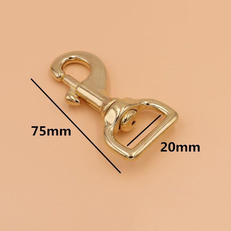 1x Messing Bolt Snap Hook Swivel Eye Trigger Kreeft Haak Leren Craft Bag Riem Riem Sluiting Zware Hond touw Riemen Clip: Goud