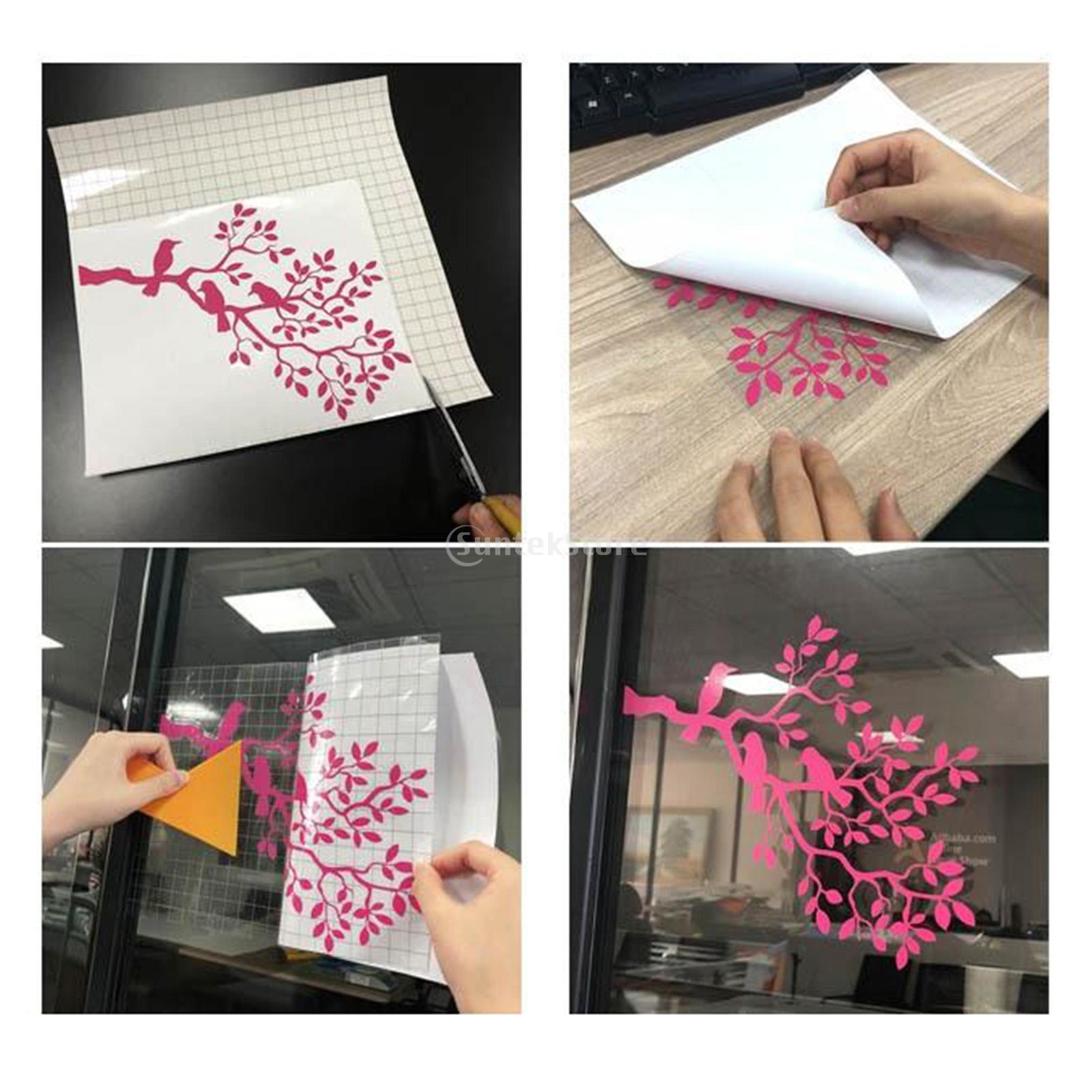 Vinyl Transfer Paper Tape Roll Adhesive 12 X 60 INCH Clear Alignment Grid Without Leaving a Sticky Residue Transfer Paper Rolls