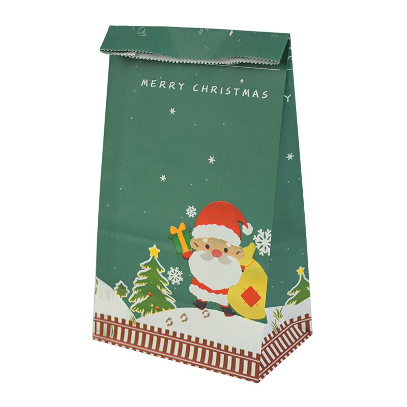 5 stk juleposer kasse slik mad kager emballage papirpose julefest dekorationer forsyninger navidad xmas børn: F