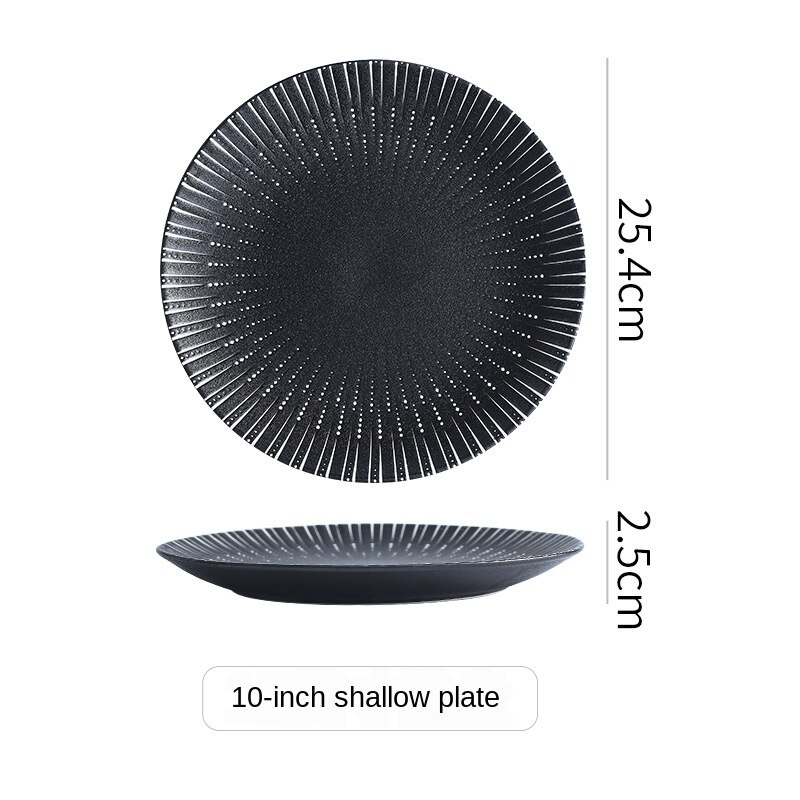 Europese Relief Stijl Diner Platen Eetkamer Plaat Portie Schotel Ronde Plaat Cake Lade Westerse Steak Ronde Lade Keuken Plaat ZH632: color4