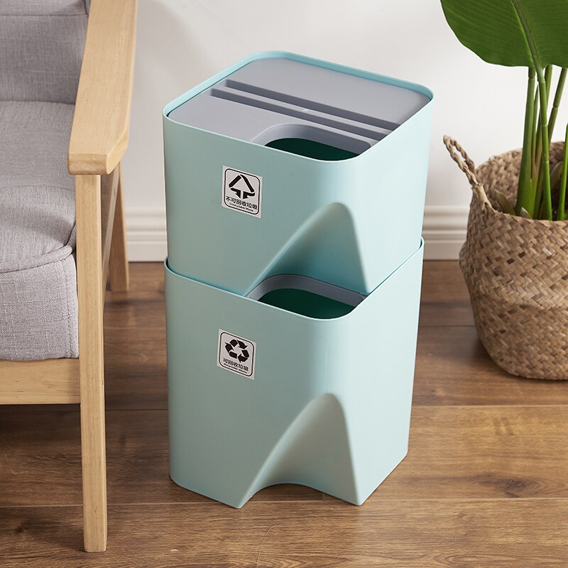 Keuken Prullenbak Voor Recycling Prullenbak Gestapeld Huishoudelijke Afval Sorteren Droge En Natte Scheiding Prullenbak Voor Badkamer WJ10242