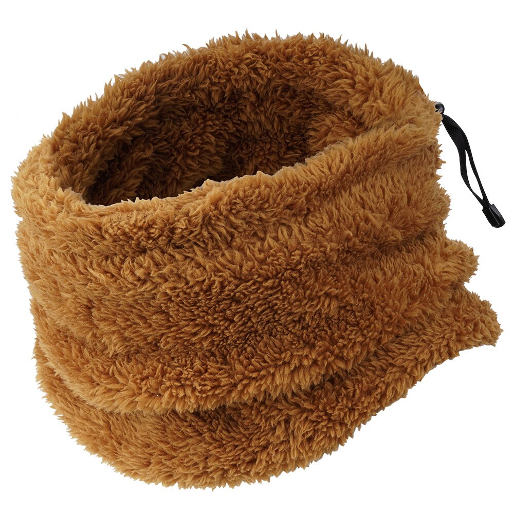 Winter Thermal Fleece Face Mask Skiing Balaclava Hiking Windproof Adjustable Cover Motorbike Motocross Skating Head Protector: black