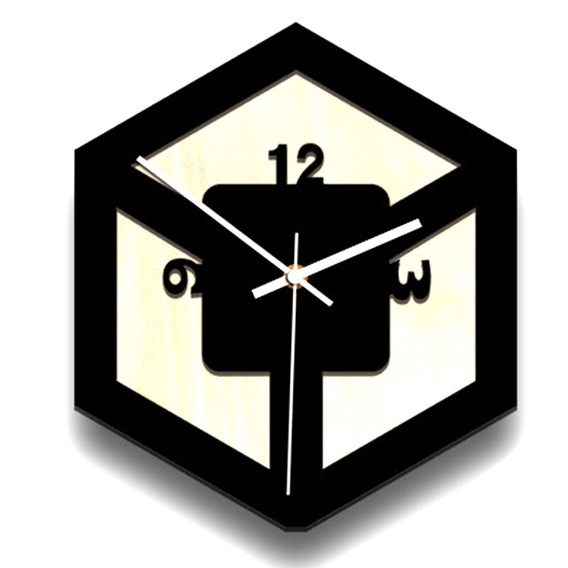 Creatieve Hexagon Wandklok, Woonkamer Klok, Modern Minimalisme, Creatieve Mode Super Mute, Slaapkamer Klok