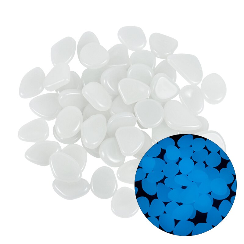 25/50pcs Luminous Stone Glow In The Dark Garden Pebbles Glow Stones Rocks for Walkways Path Patio Lawn Yard Fish Tank Decoration: 50pcs / B01
