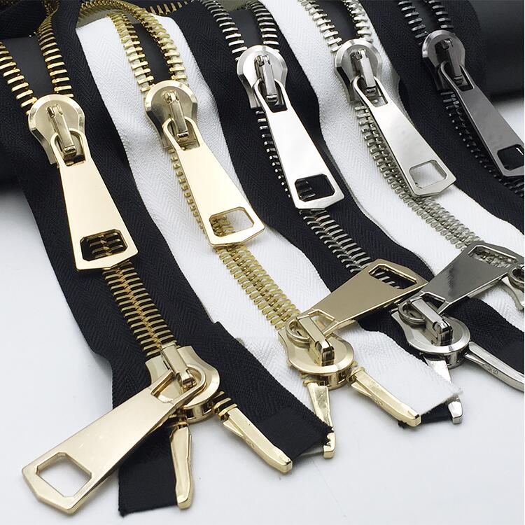big zipper 15# metal double sliders zipper down jacket coat two way zipper 1piece 70cm 85cm 100cm black white pocket zip