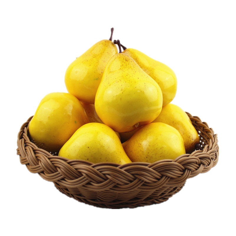 6 Pieces Artificial Realistic Simulation False Pear Fruit Photographic PropsHome Decoration Artificial Fruits