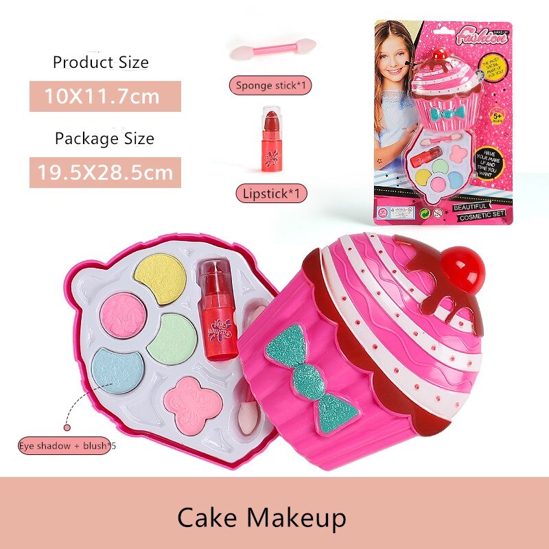 Girls Makeup Toy Safe Kids Cosmetics Make up Set Washable Beauty Makeup Box Baby Toys for Girls Birthday Pretend Play: D