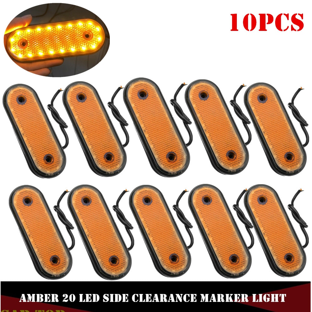 10 Pcs Amber Markerings Light Side Marker Led 24 V Trusk Lamp Pickup Truck Zijmarkeringslichten Voor Truck