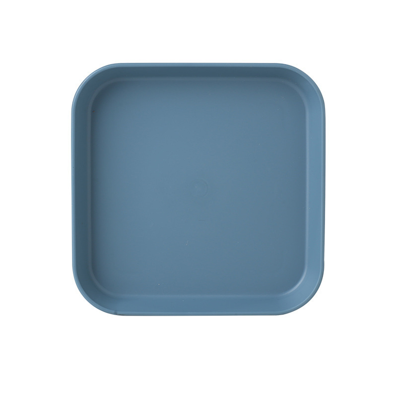Vajilla de color liso para el hogar, plato para aperitivos, fruta, caramelo, pastel, 6 pulgadas, accesorios de cocina: Square plate blue