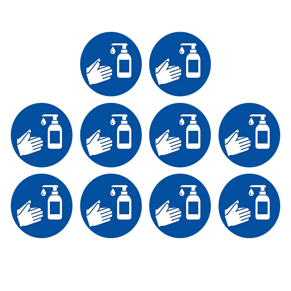 Ground Sign Isolated Label Hand Clean Marker 35cm Diameter Double Sided Sticker Back Wall Tile Stickers Muraux Ground Stickers