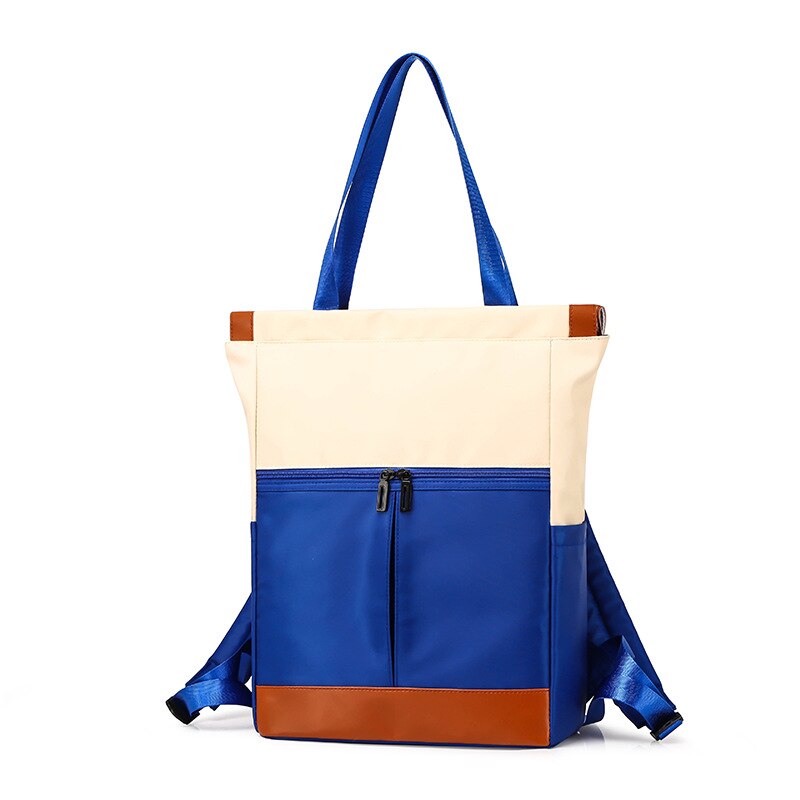 Nylon Impermeabile 15.6 Zaino Del Computer Portatile Delle Donne di Grande Capienza del sacchetto di Mano Delle Signore Doppio Borse A Spalla Femminile Bagpack Satchel Viaggi Bolsa: blue