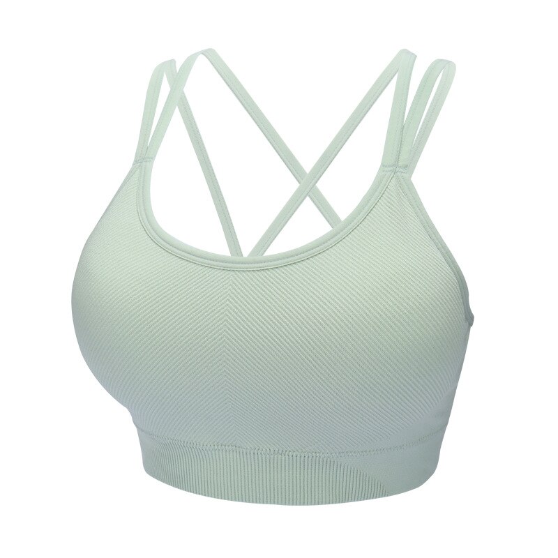 Sujetador deportivo cruzado para correr, ropa interior de secado rápido, parte de atrás bonita, para Yoga, primavera y verano, novedad de: Mint Green / M
