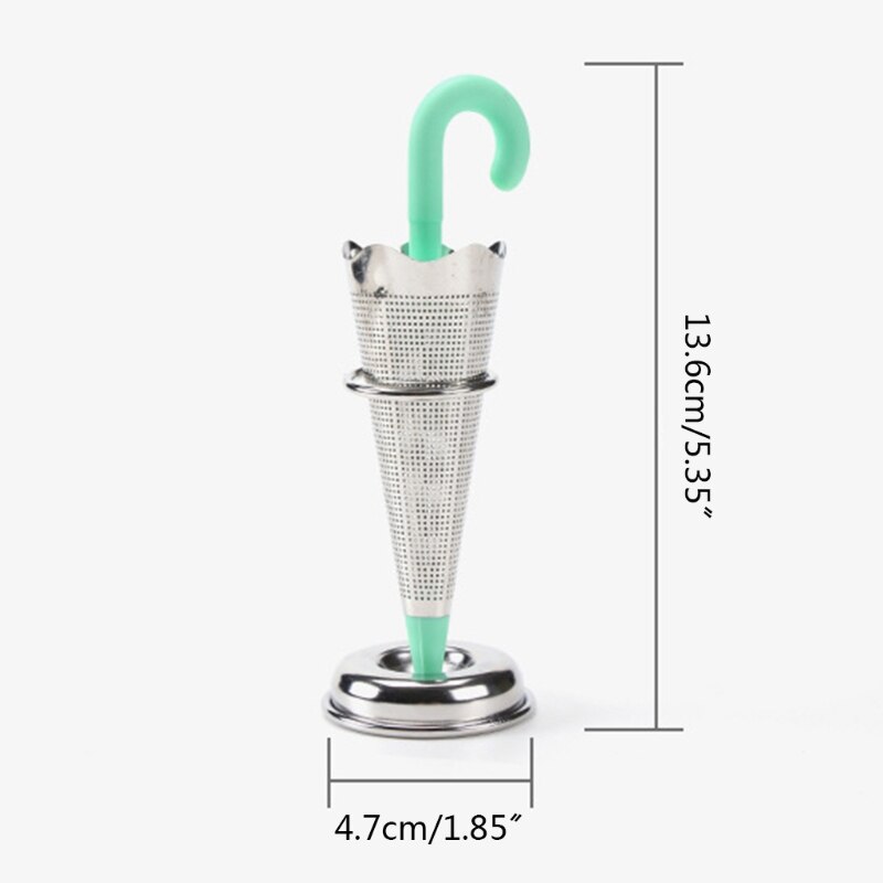 Infusor de té de acero inoxidable en forma de paraguas, filtro de especias de silicona a base de hierbas, colador, soporte para amantes del té