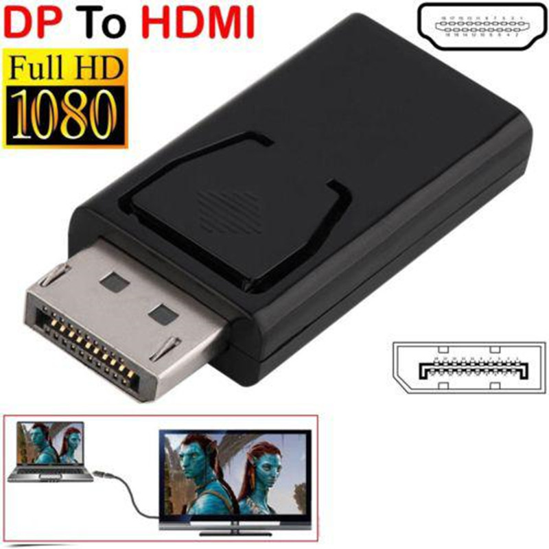 1080P Display Port DP Male Naar HDMI Female Adapter Zwarte Dp Naar Hdmi Converter Voor HDTV PC