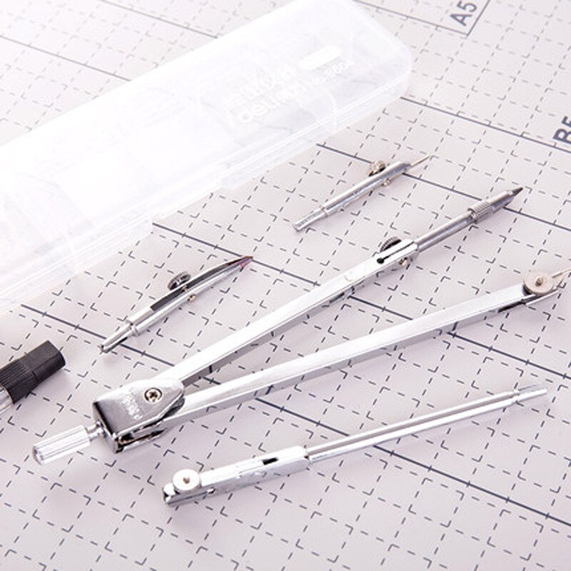 Metal 5 -Piece Set Drawing Compass Mathematical Geometry Tool Circular School Supplies Students Stationery