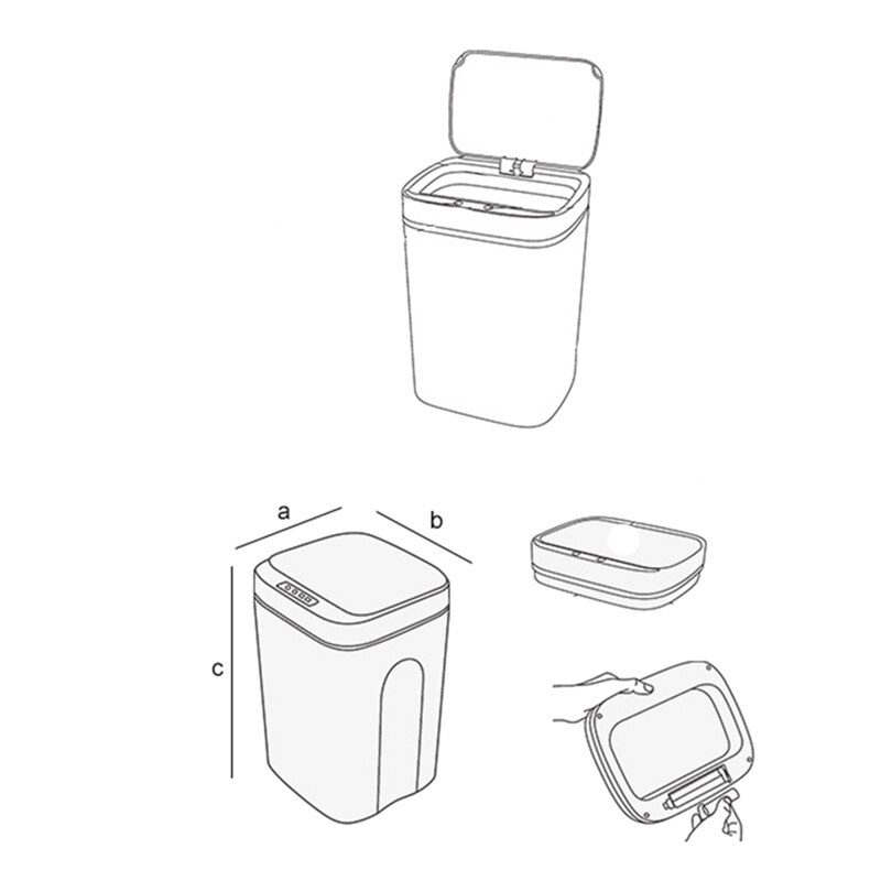 14L USB Charging Smart Trash Can Automatic Sensor Dustbin Intelligent Sensor Rechargeable Electric Waste Bin Rubbish Can
