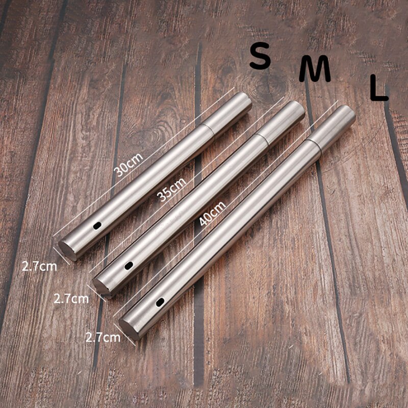 Estufa de barbacoa de acero inoxidable, contenedor, cubo, porta brochetas, utensilios para acampar al aire libre, utensilios para pícnic: M