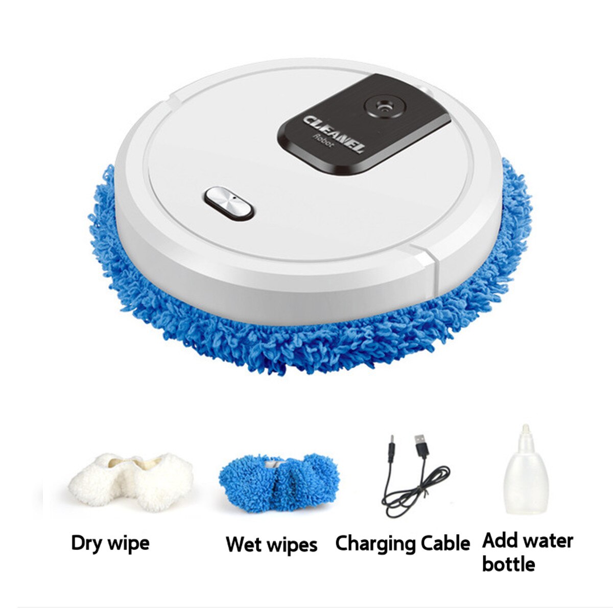 Fully Automatic Multifunctional USB Charging Sweeping Robot Home Cleaning Dry and Wet Mop UV Disinfection Cleaner Machine: White