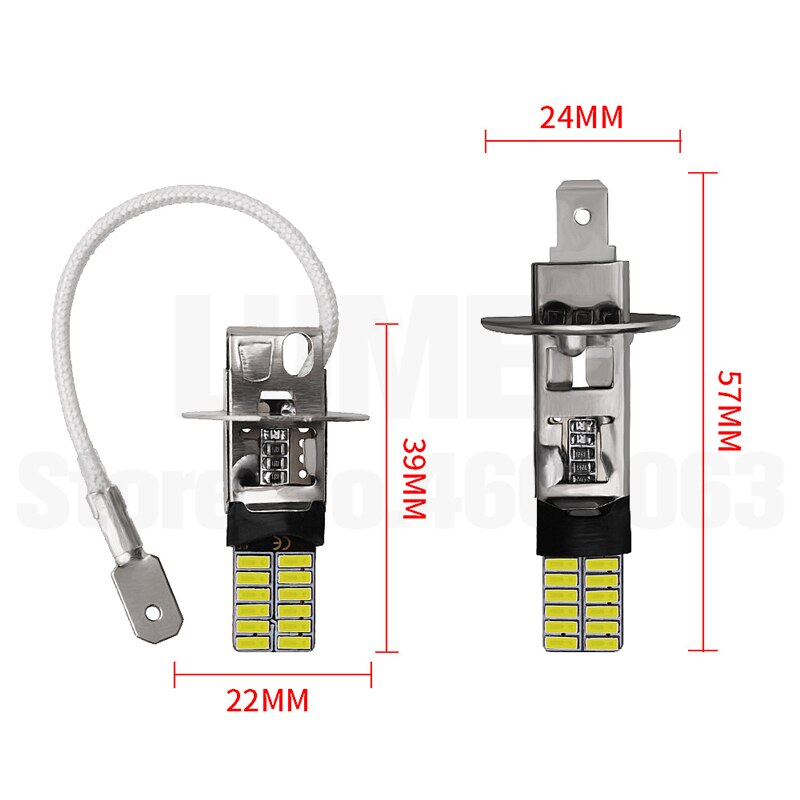 10x H1 H3 Led Auto 24 Led 4014 Fog Gloeilampen Auto Fog Lamp Rijden Lampen Super Heldere