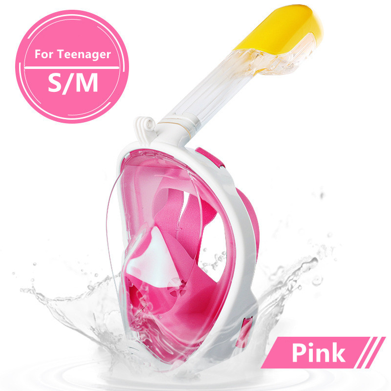 Onderwater Scuba Anti Fog volgelaatsduikmasker Snorkelen Ademhalingsmaskers Veilige waterdichte zwemuitrusting voor volwassen kinderen: plum