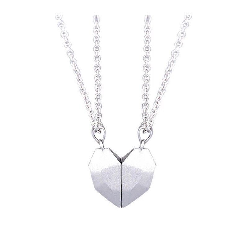 Hjerte magnet attraktion rustfrit stål elsker par halskæde til kvinder mænd trendy kæde halskæder valentine & #39 ;s day smykker: 021