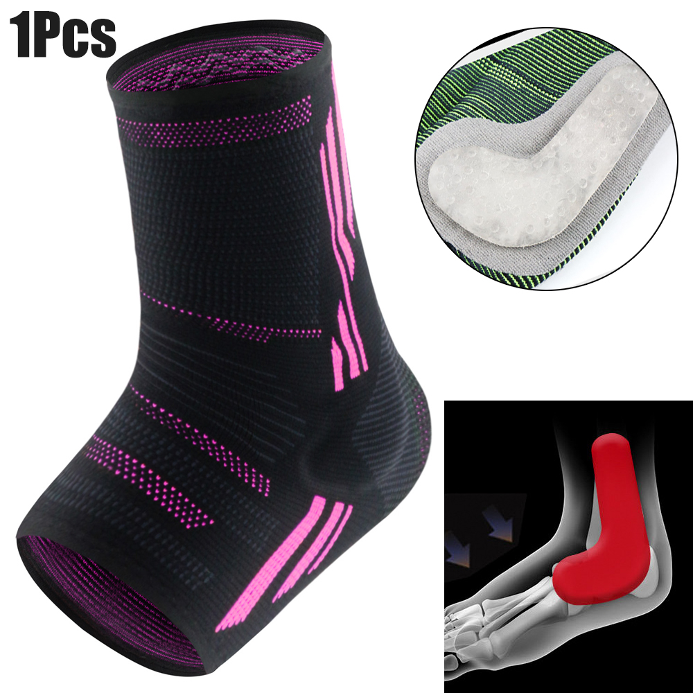 1 Stück Kompressions-Knöchelbandage, Silikon-Knöchelhülsenunterstützung, Schmerzlinderung von Plantarfasziitis, Achillessehnenentzündung, Gelenkschmerzen: L / Rosa