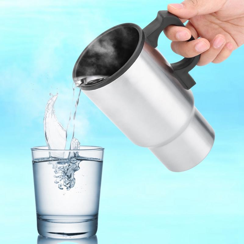 Car Based Heating Stainless Steel Cup Kettle Travel Trip Coffee Tea Heated Mug Motor Water For Car Or Truck Use Tool