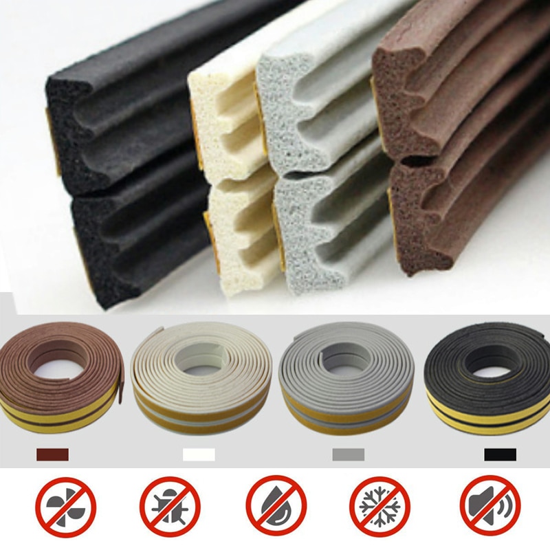 Zelfklevende Epdm Weer Strip Voor Deur Windows Geluiddichte Afdichting Strip Botsingen Kloof Isolatie Schuim Tochtstrip 10M