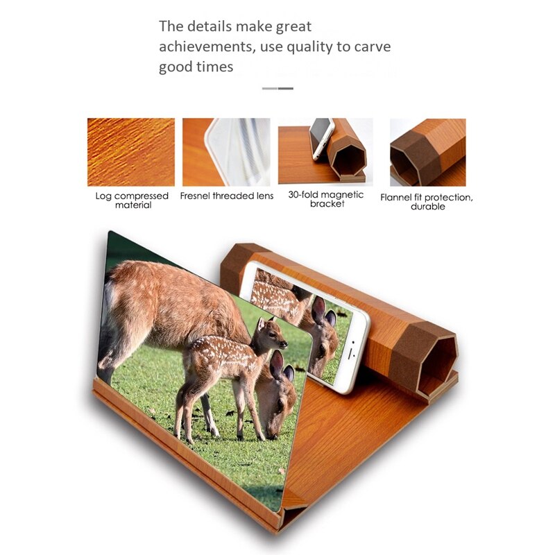 12Inch Screen Magnifier For Smartphone-Mobile Phone 3D Magnifier Projector Screen For Movies, Videos,And Gaming