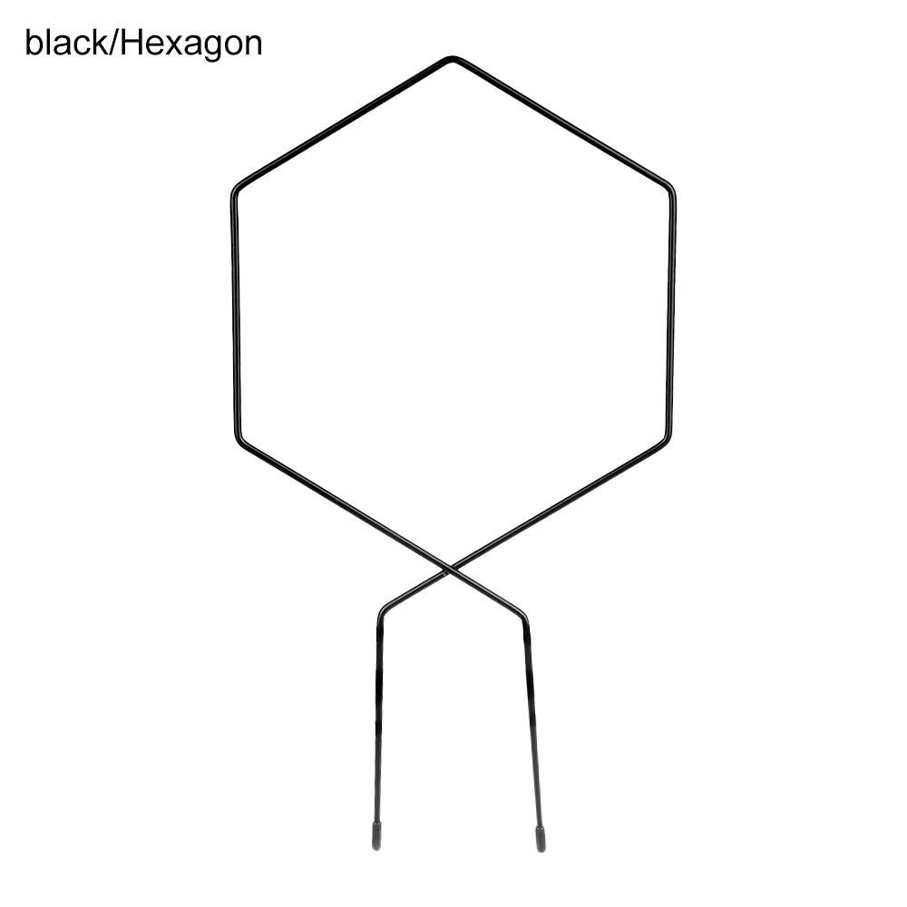 Garden Plant Support Climbing Frame Multi-shaped Iron Art Metal Indoor Outdoor Fixing Rod Garden Modeling: black-Hexagon