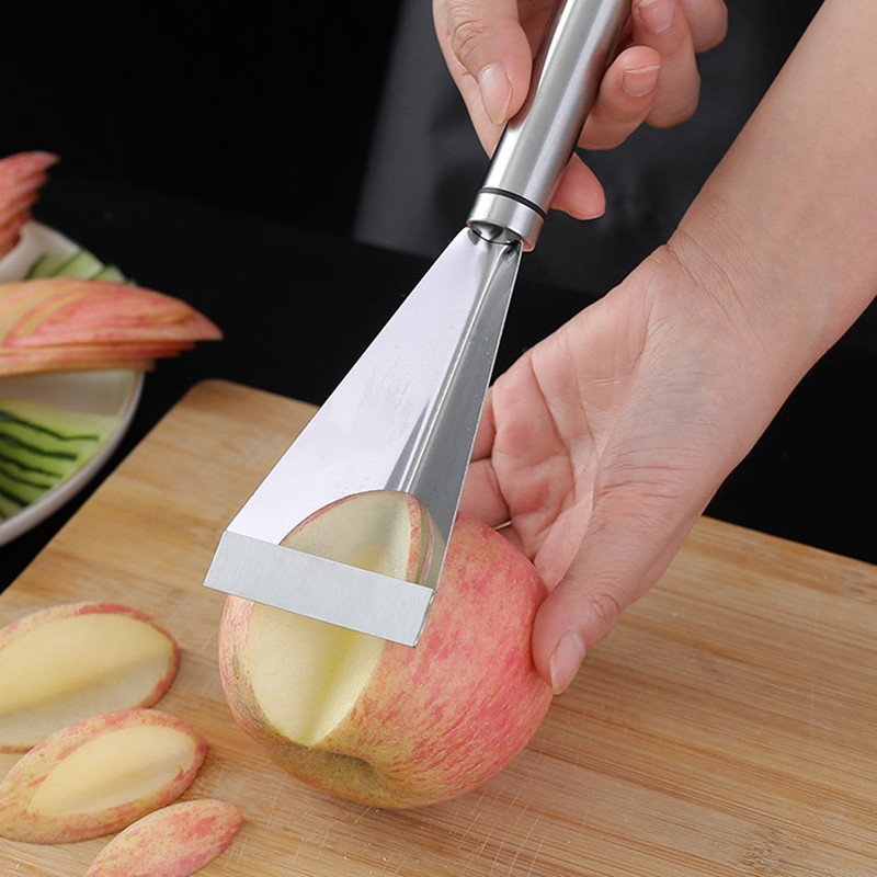Cuchillo triangular de acero inoxidable para tallar frutas, frutas y verduras para tallar utensilio, herramienta de cocina antideslizante