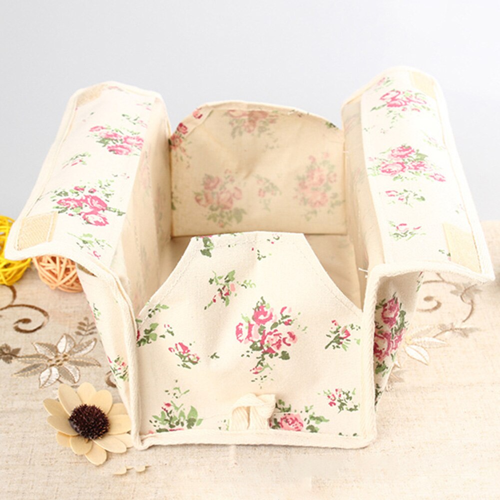 6 Pocket Linen Fabric Living Room Desktop Table Home Tissue Box Office Car Napkin Storage Hotel Restaurant Paper Organizers
