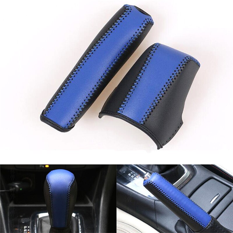 Car Interior Leather Gear Shift Knob Cover Handbrake Sleeve Collars For Mazda 3 Axela Atenza CX-5 CX-4 CX-3 Car-covers: C Type