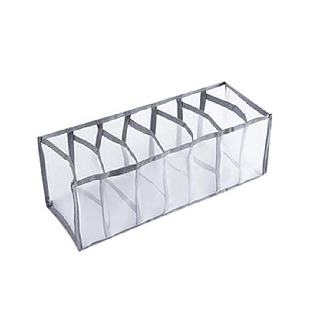 Household Foldable Mesh Underwear Storage Box Socks Bra And Panties Four-color Style Underwear Storage Tool Organizador Armario: gray 7grids