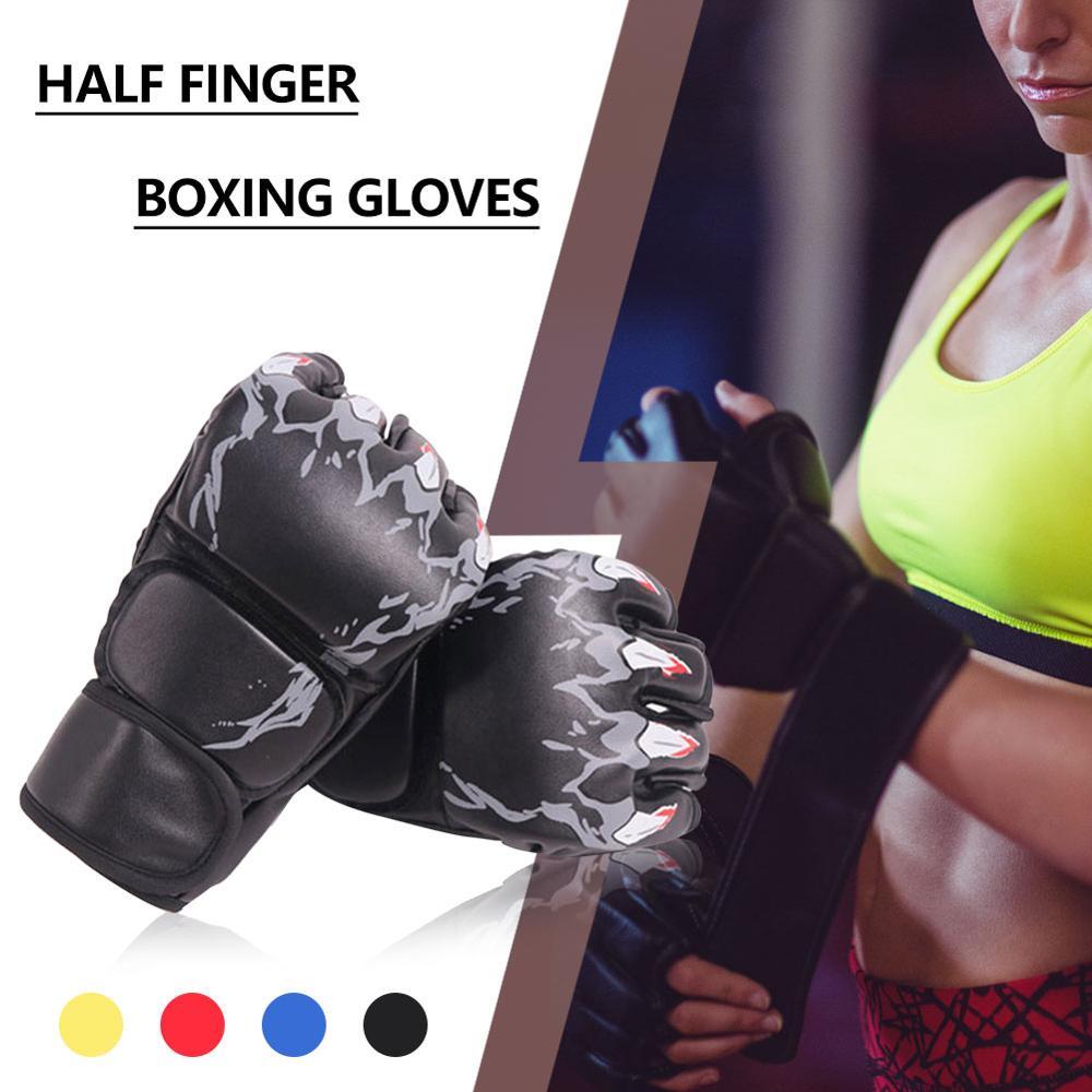 Sanda Boxing Gloves Fighting Comprehensive Fighting Half Finger Gloves Boxing Training Thicken Protective Gloves