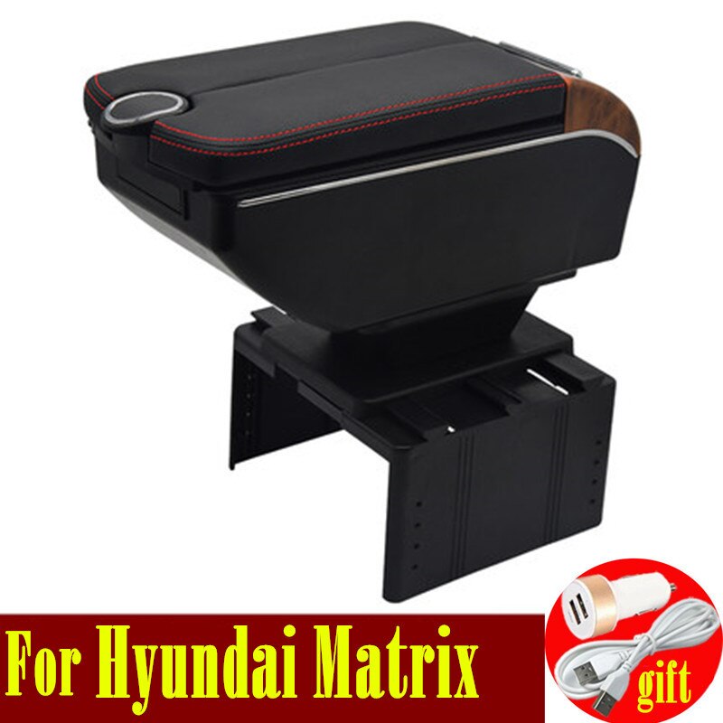 Voor Hyundai Matrix Armsteun Doos Dubbele Deuren Open 7USB Middenconsole Opbergdoos Arm Rest