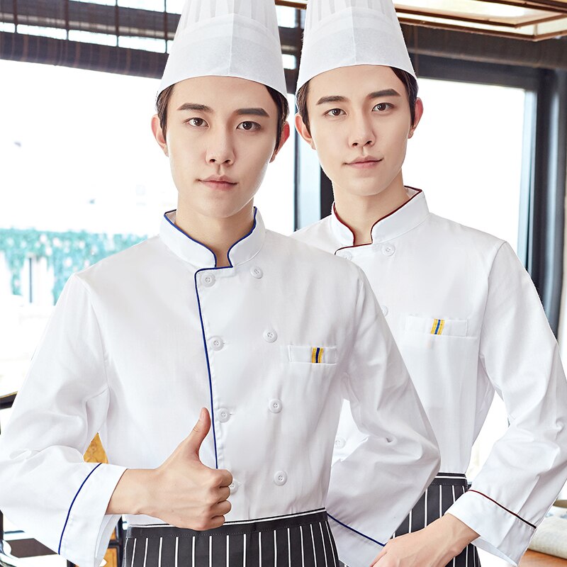 Food Service Cloth Kitchen Chef Jackets Uniform Long Sleeve Hotel Cook Workwear Clothes Restaurant Chief Clothes