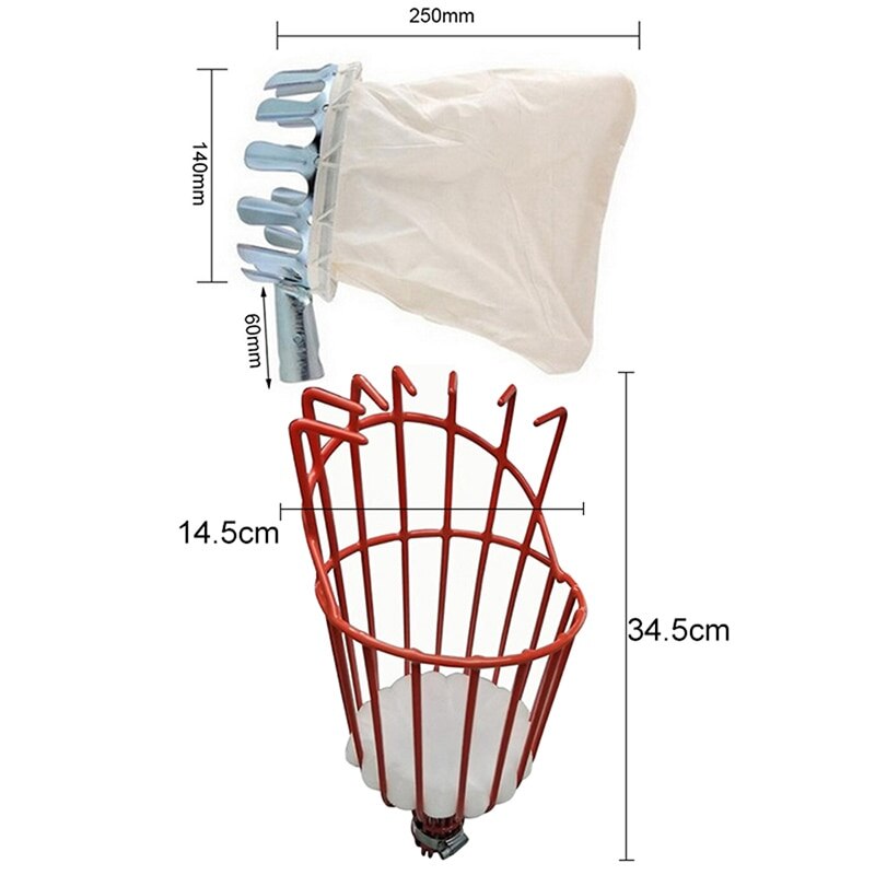 Fruit Picker Head Basket Portable Fruits Catcher For Harvest Picking Citrus Pear Collector Catcher Peach Picking Garden Tool