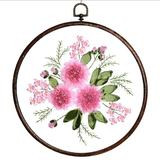 Tee itse kirjonta nauhat käsityöt ristipistosarjat kehyksellä aloittelijakukat printit ompelu askartelu joululahja setti: Punainen / 30 x 35cm kehyksellä