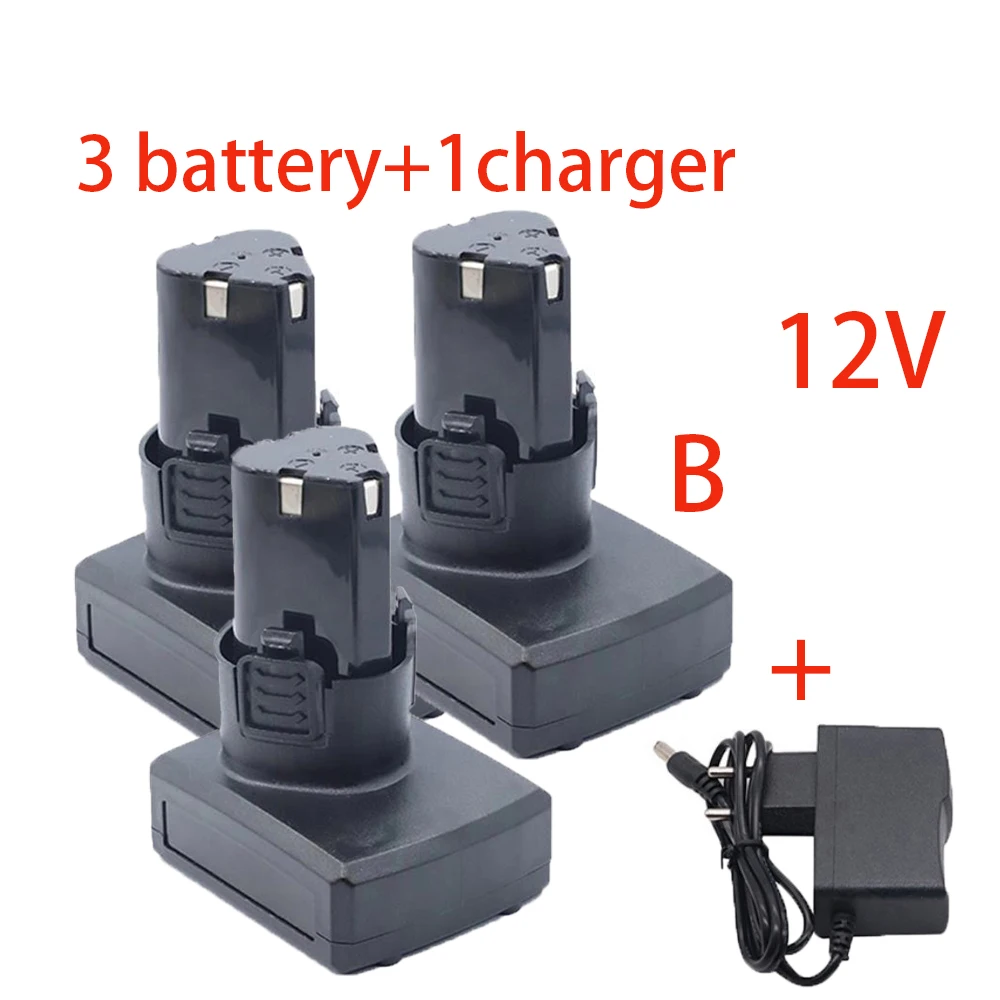 12V, 6800 MAH, Large Capacity Rechargeable lithium ion Battery General Small Electric tools, electric Drills, Screwdrivers: Beige