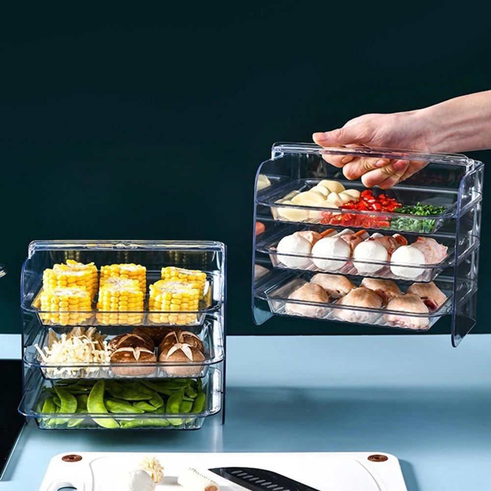 Kitchen Preparation Plate Organizer 3-Layers Cooking Dishes Tray Multi-functional Wall Mount Racks Kitchen Supplies Storage Set