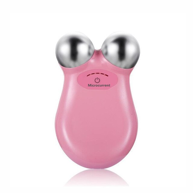Mini Microcurrent V Shape face Lifting Machine Skin Tightening Rejuvenation Spa Anti Wrinkle USB Charging 3D Face Firm Massager: pink