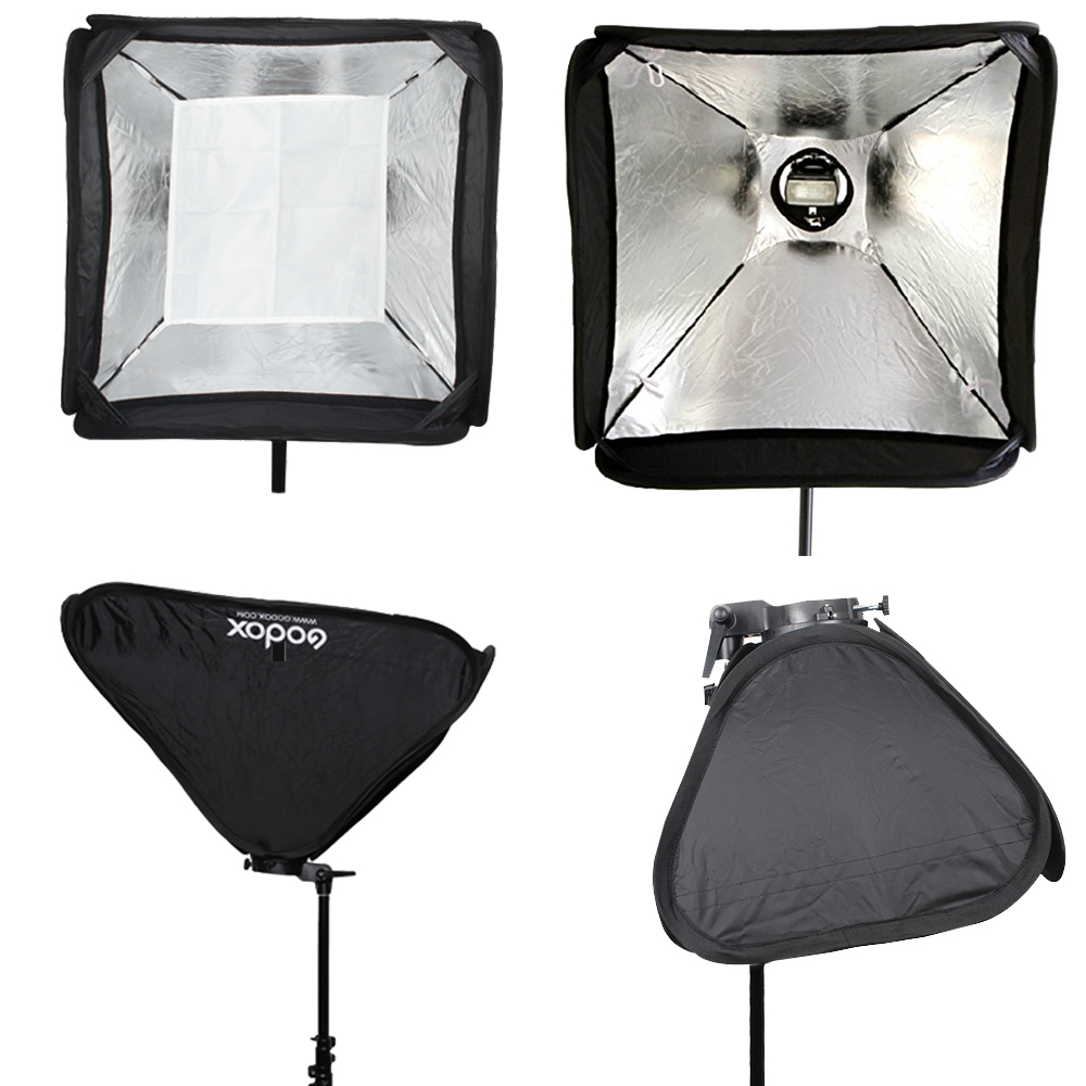 Godox Studio Photo Flash Softbox Light Kit 60 x 60cm / 24" * 24" + S Type Bracket Bowens Mount Speedlite Soft Box 60x60 cm Set