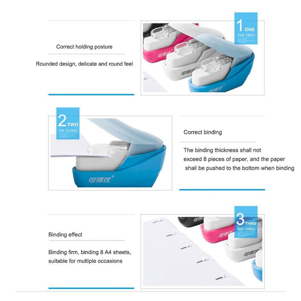 No Nails Stapling Machine Mini Cute Book Stapler No Stapleless Stapler Staples Paper Staple required Without Stapler Stapli P9D7
