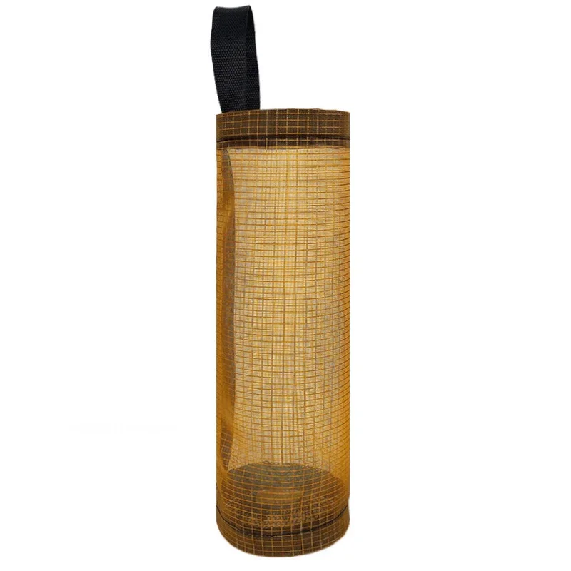 1-5PCS Garbage Bag Storage, Kitchen Wall-mounted Plastic Bags Household Storage Bags Pull-out Shopping Bags Net Bag Storage Bags: light yellow