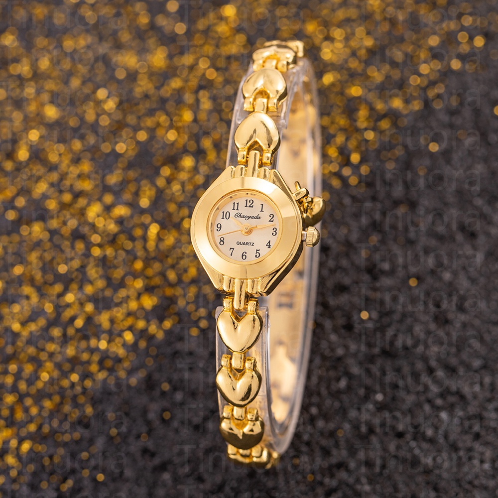 Relojes sencillos y elegantes con esfera pequeña para mujer, relojes de pulsera de cuarzo dorados de lujo para mujer, reloj de pulsera de superior para mujer, reloj femenino: YELLOW